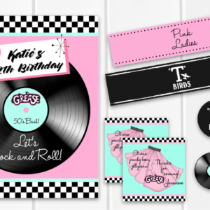 50s Grease Birthday Party Bundle