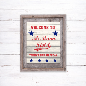 Baseball Birthday 8x10 Sign