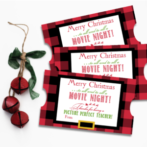Christmas Movie Gift Card Tags for Teachers