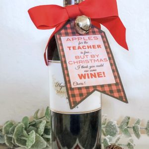 Wine Christmas Gift Tags for Teacher