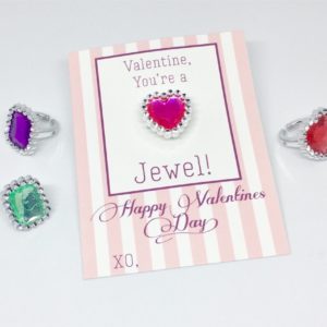Kids Printable Valentines for Toy Rings | "You're A Jewel"
