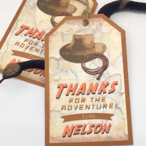 Indiana Jones Birthday Favor Tags