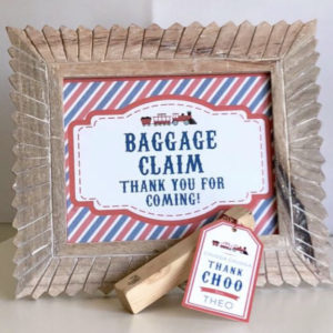 Train Birthday Baggage Claim Sign