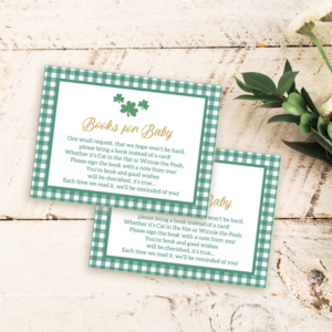 Shamrock Baby Shower Books for Baby Cards