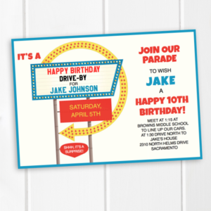 Drive By Birthday Invitation