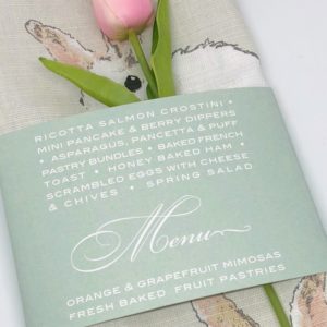 Easter Menus | Napkin Wrap Menu