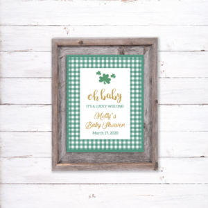 Shamrock Baby Shower Sign