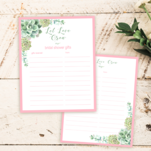 Succulent Shower Gifts Record