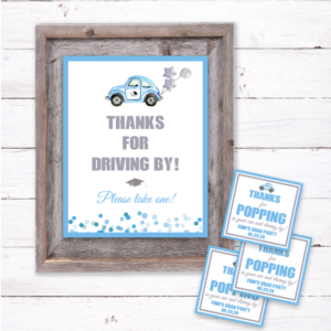 Drive-By Graduation Party Favor Tags and Sign