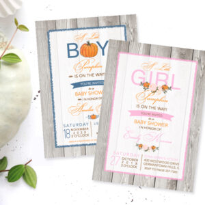 Pumpkin Baby Shower Invitations
