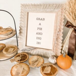 Thanksgiving Pie Bar Sign and Tags
