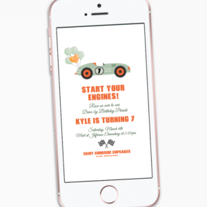 Race Car Drive-By Birthday Invitation