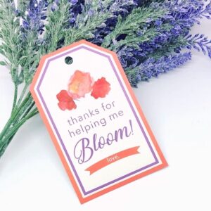 Teacher Appreciation Flower Bouquet Gift Tags
