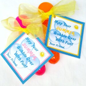 End of School Gift Tags for Bubbles