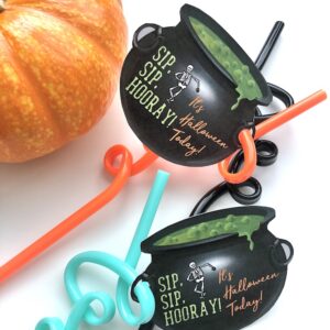 Halloween Silly Straw Favor Tags