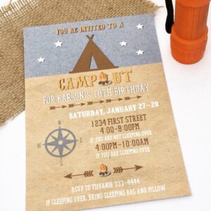 Camping Birthday Invitations